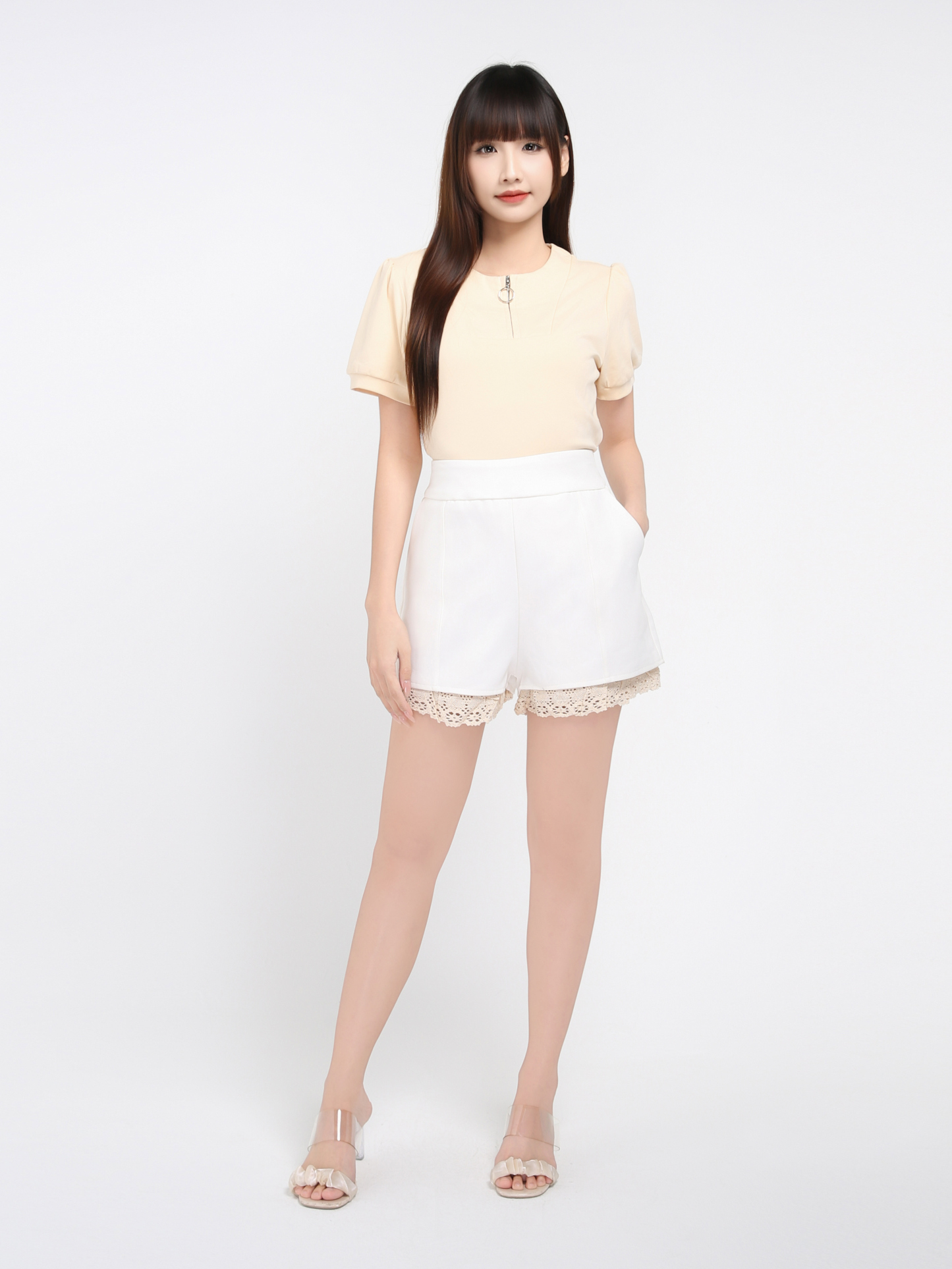 High Waist With Lace Short Pants 35985