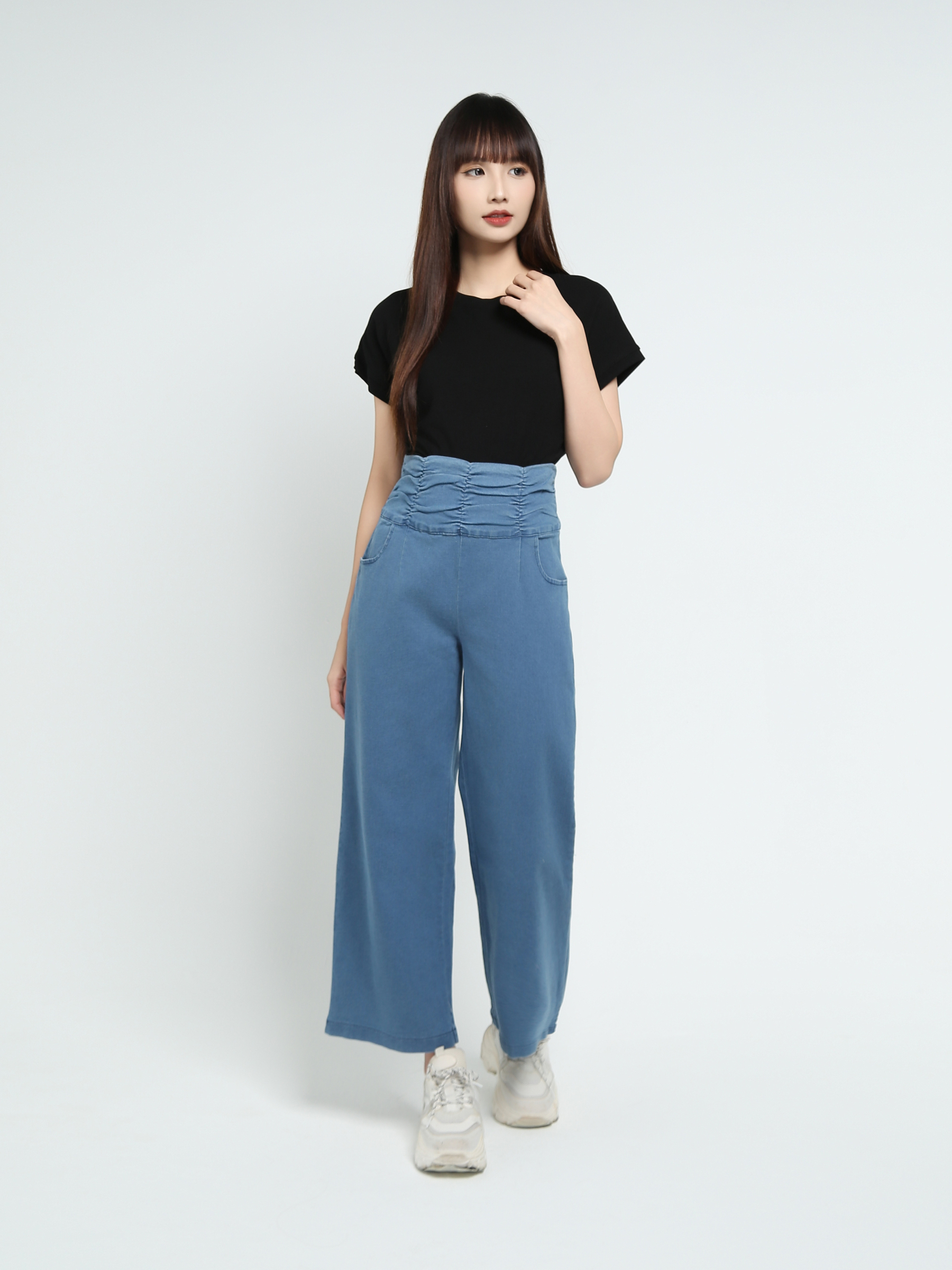 High Waist Denim Long pants 37899
