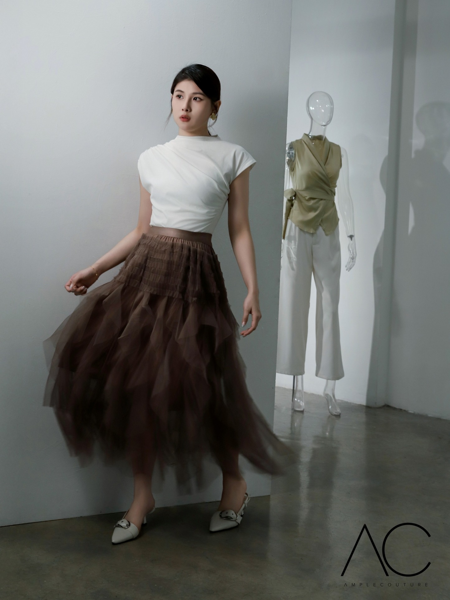 Turtle Neck Pleated Top 37944