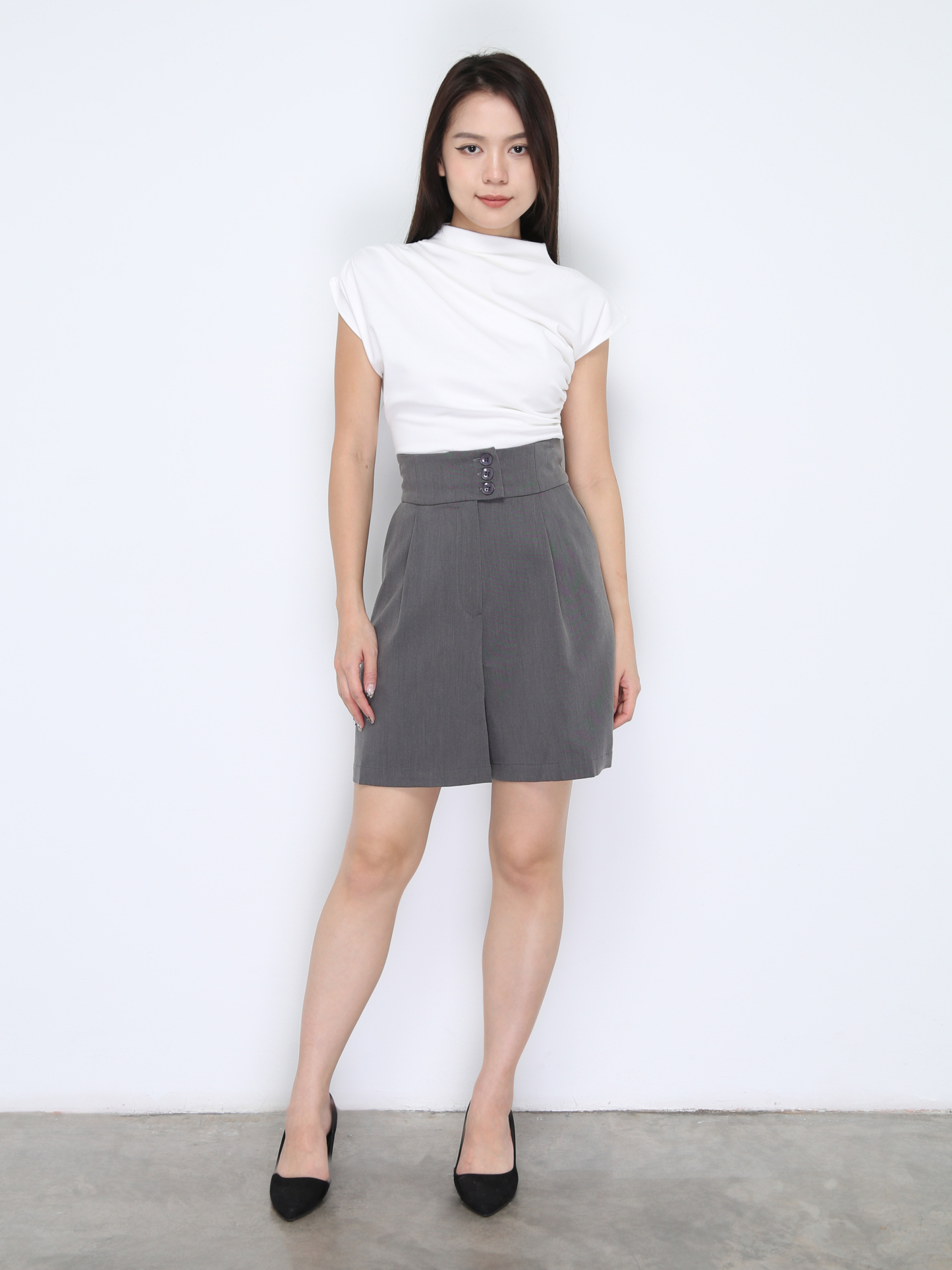 Turtle Neck Pleated Top 37944