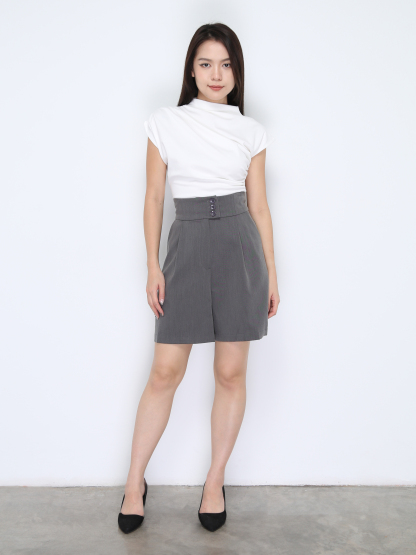 Turtle Neck Pleated Top 37944