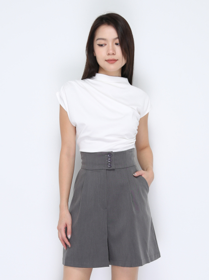 Turtle Neck Pleated Top 37944