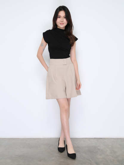 Turtle Neck Pleated Top 37944