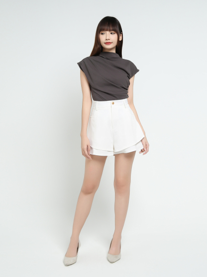 Turtle Neck Pleated Top 37944