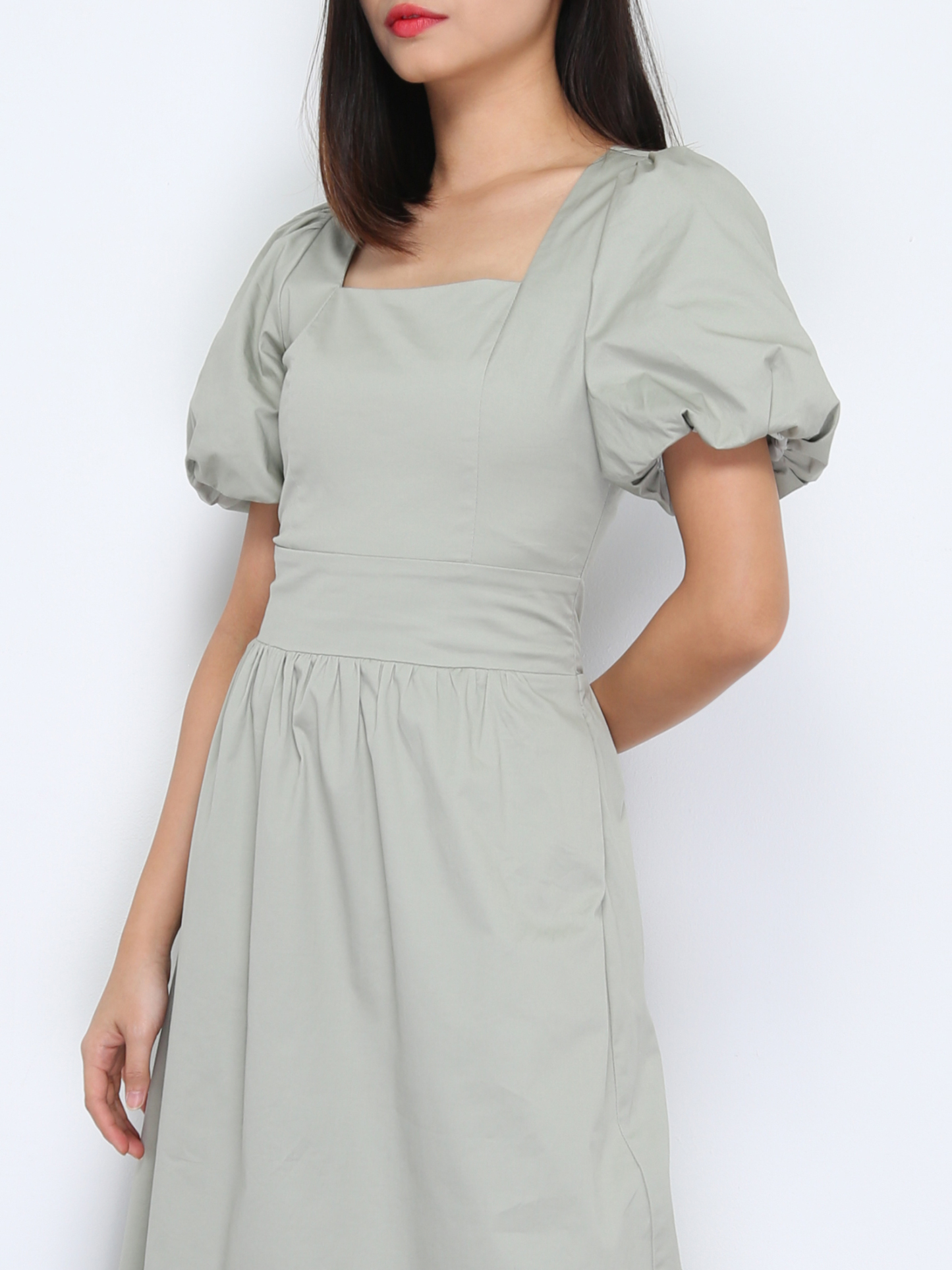 Square Neck Puff Sleeve Dress 37955