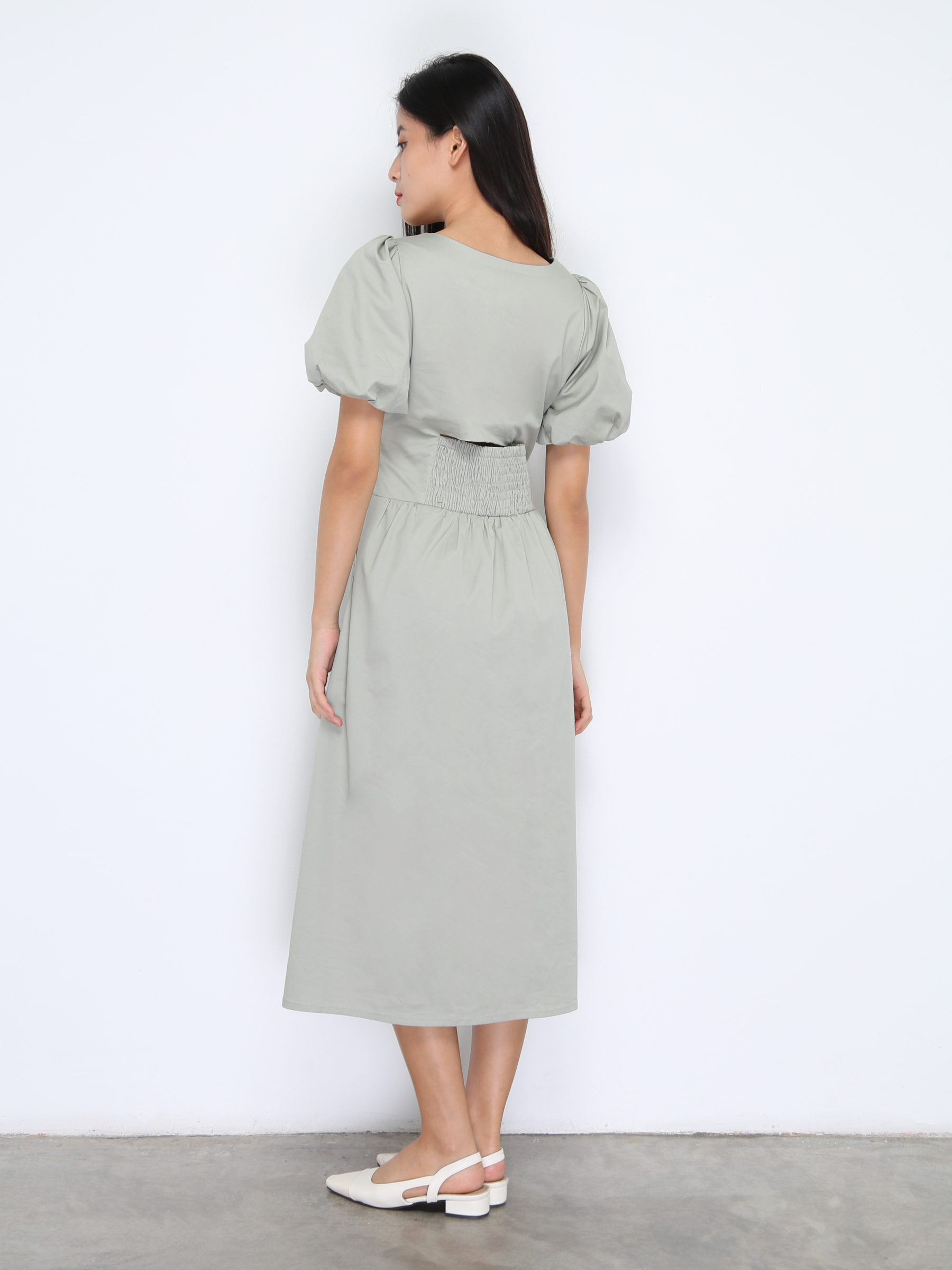 Square Neck Puff Sleeve Dress 37955