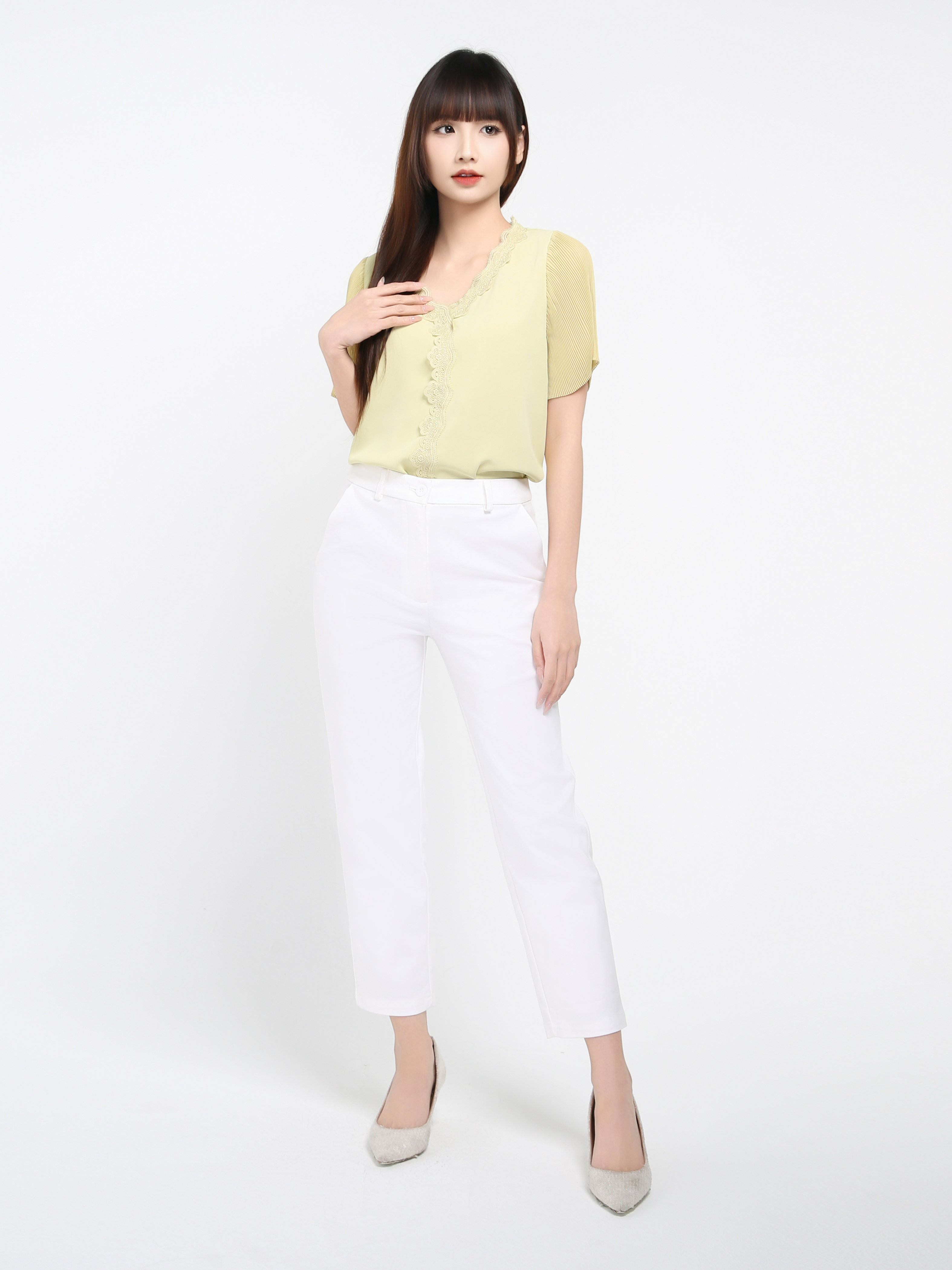 High Waist Side Pocket Long Pant 38419