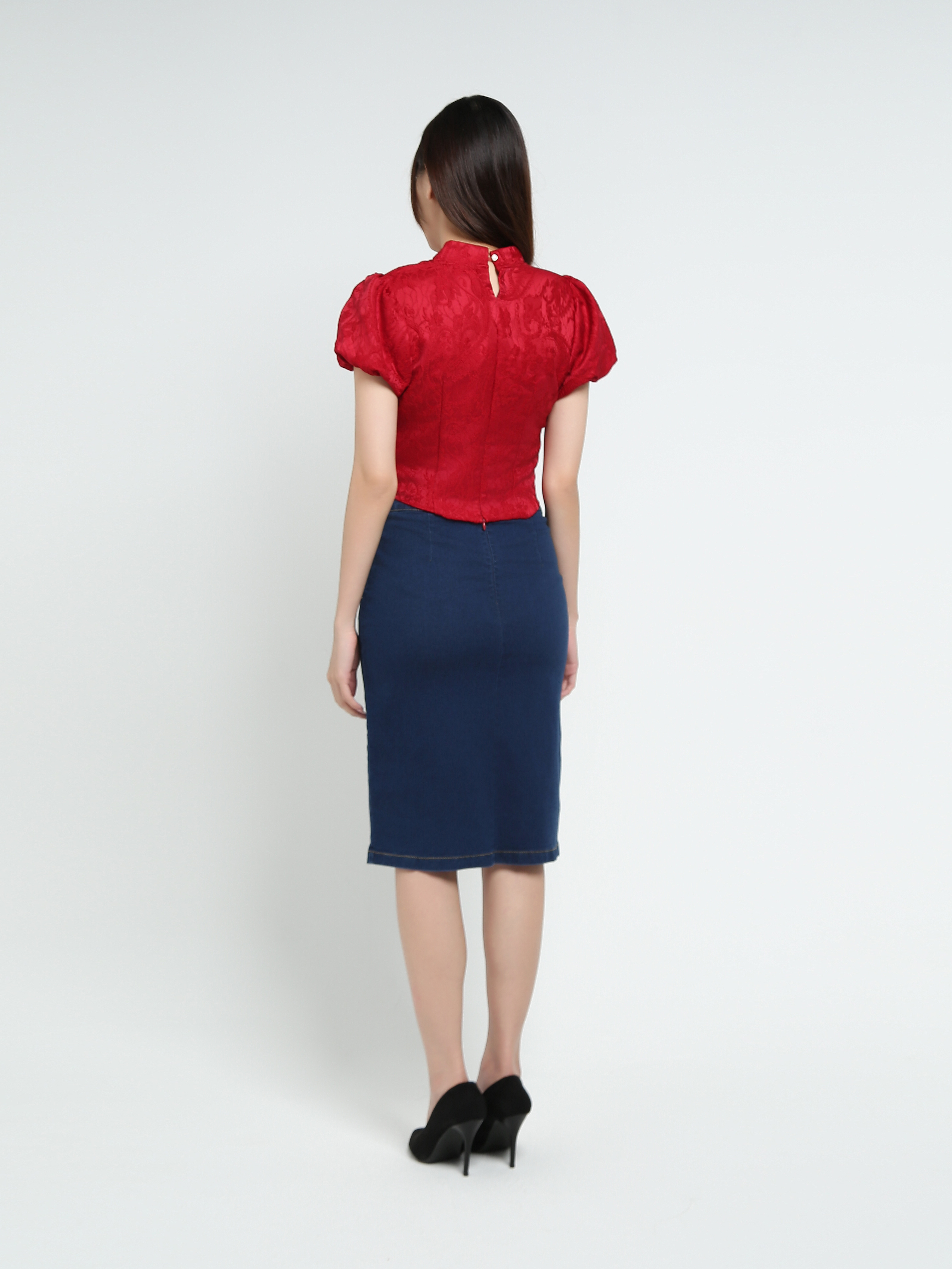 Denim With Split Skirt 37926