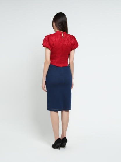 Denim With Split Skirt 37926