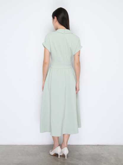 Sleeveless Back Zip Front Button Dress 38022