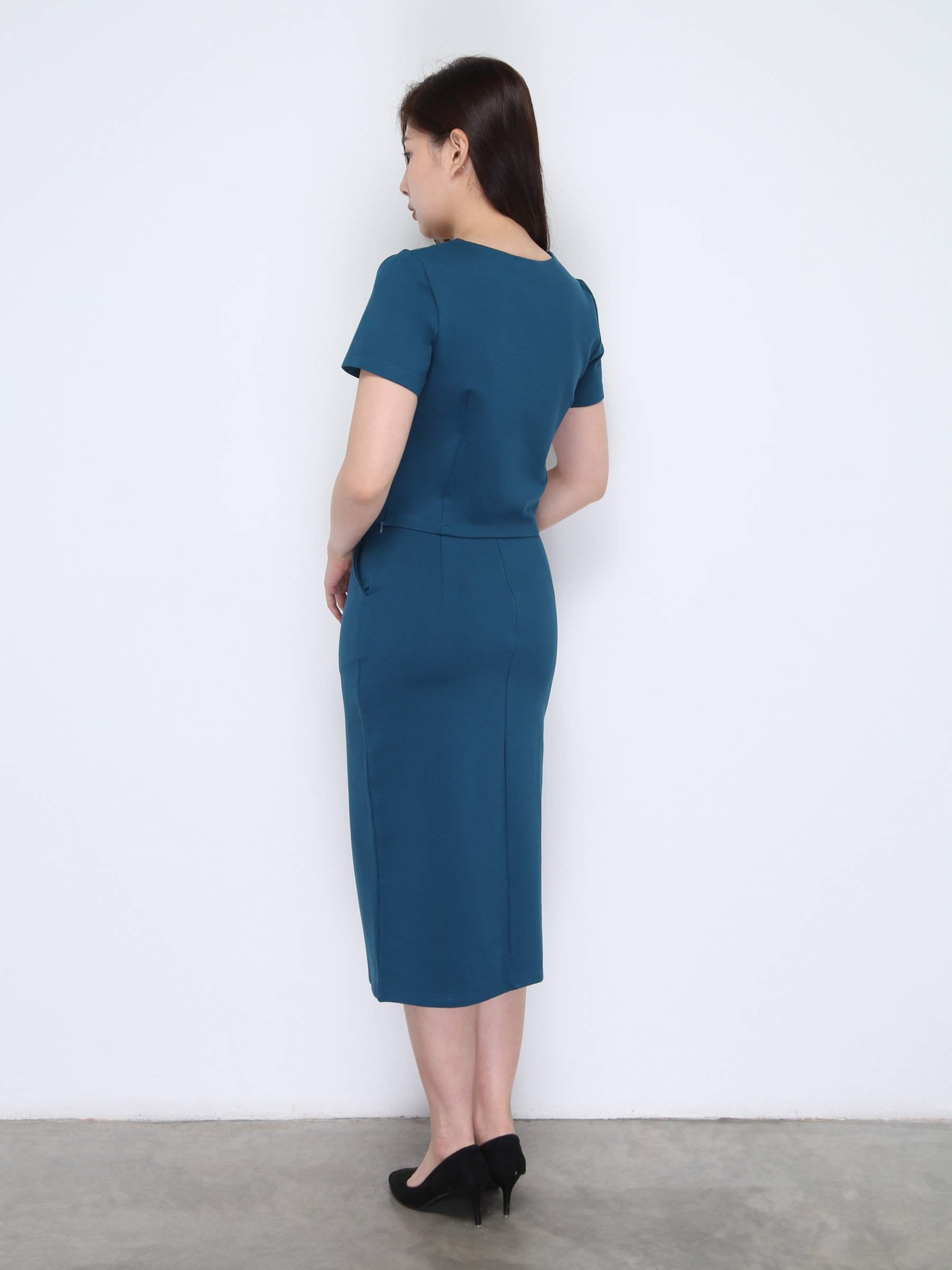 Short Sleeve Top With Long Skirt Set 38031