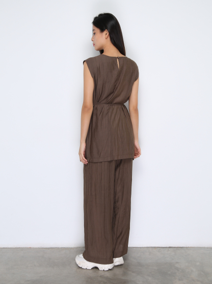 Short Sleeve Top With Long Pant Set 38041