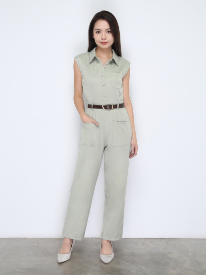 Sleeveless Front Button Jumpsuit 38052