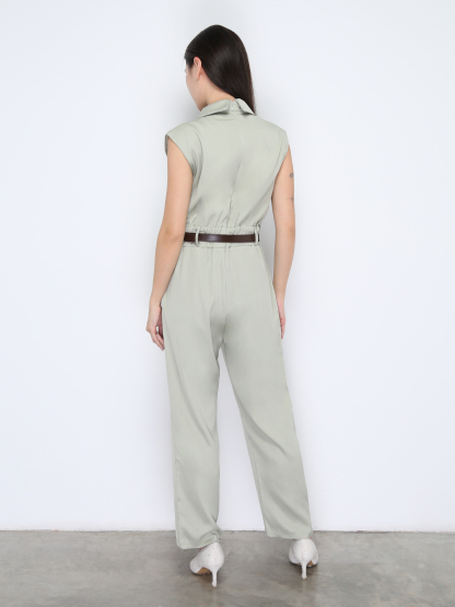 Sleeveless Front Button Jumpsuit 38052
