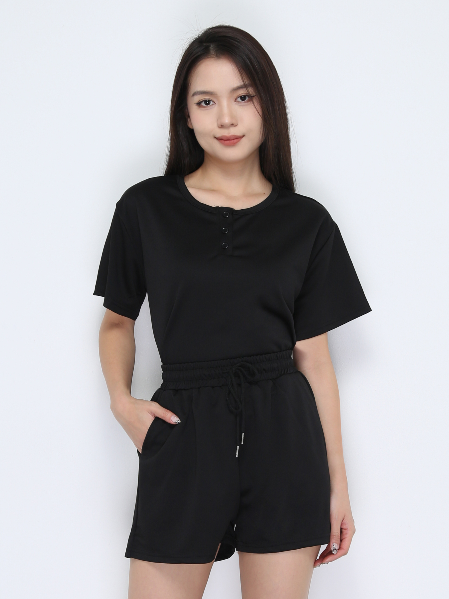 Short Sleeve Top With Short Pant Set 38057
