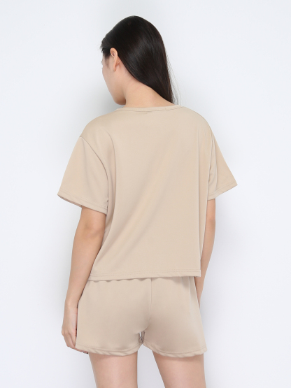 Short Sleeve Top With Short Pant Set 38057