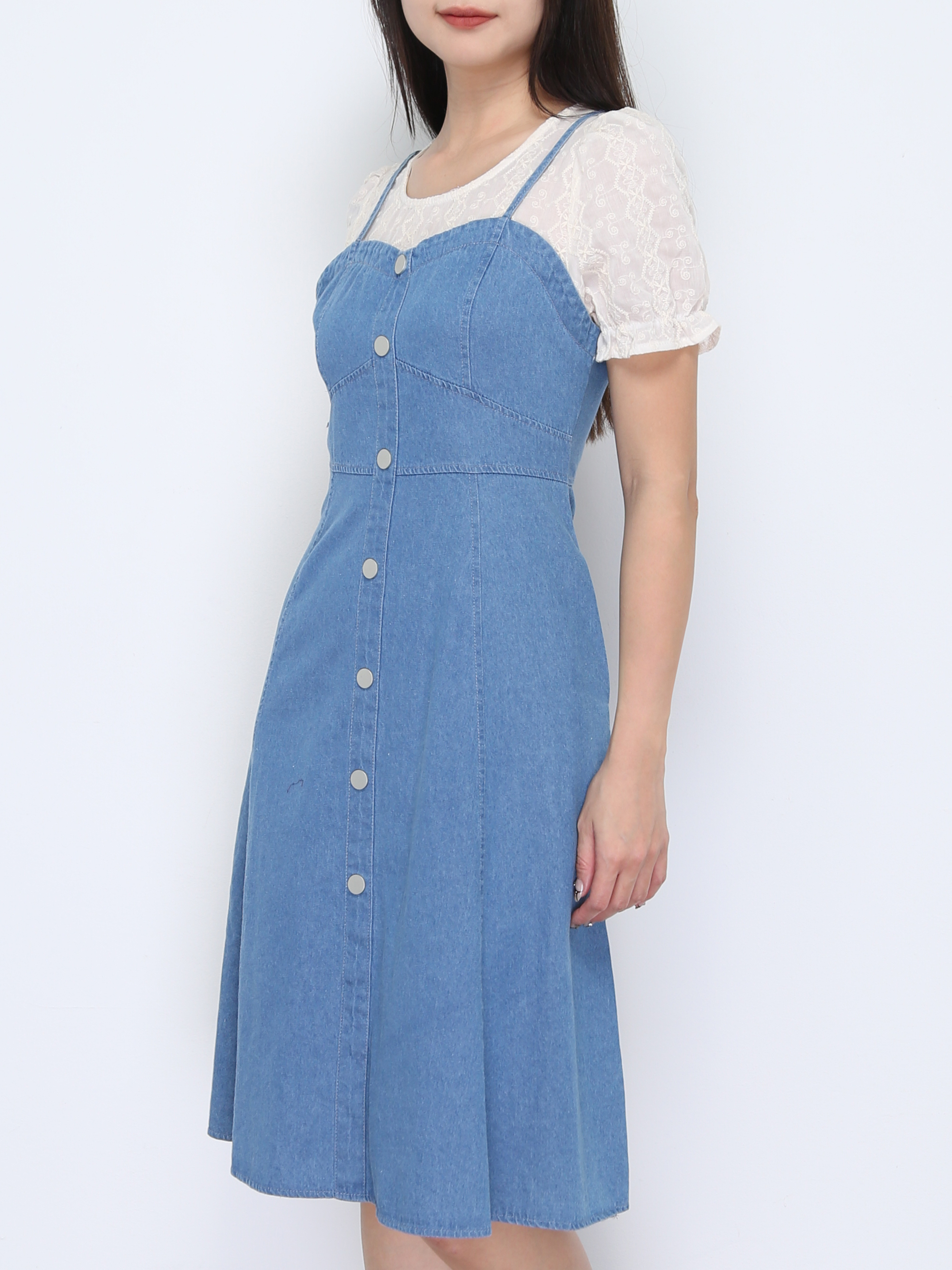 Denim Short Sleeve Dress 38060