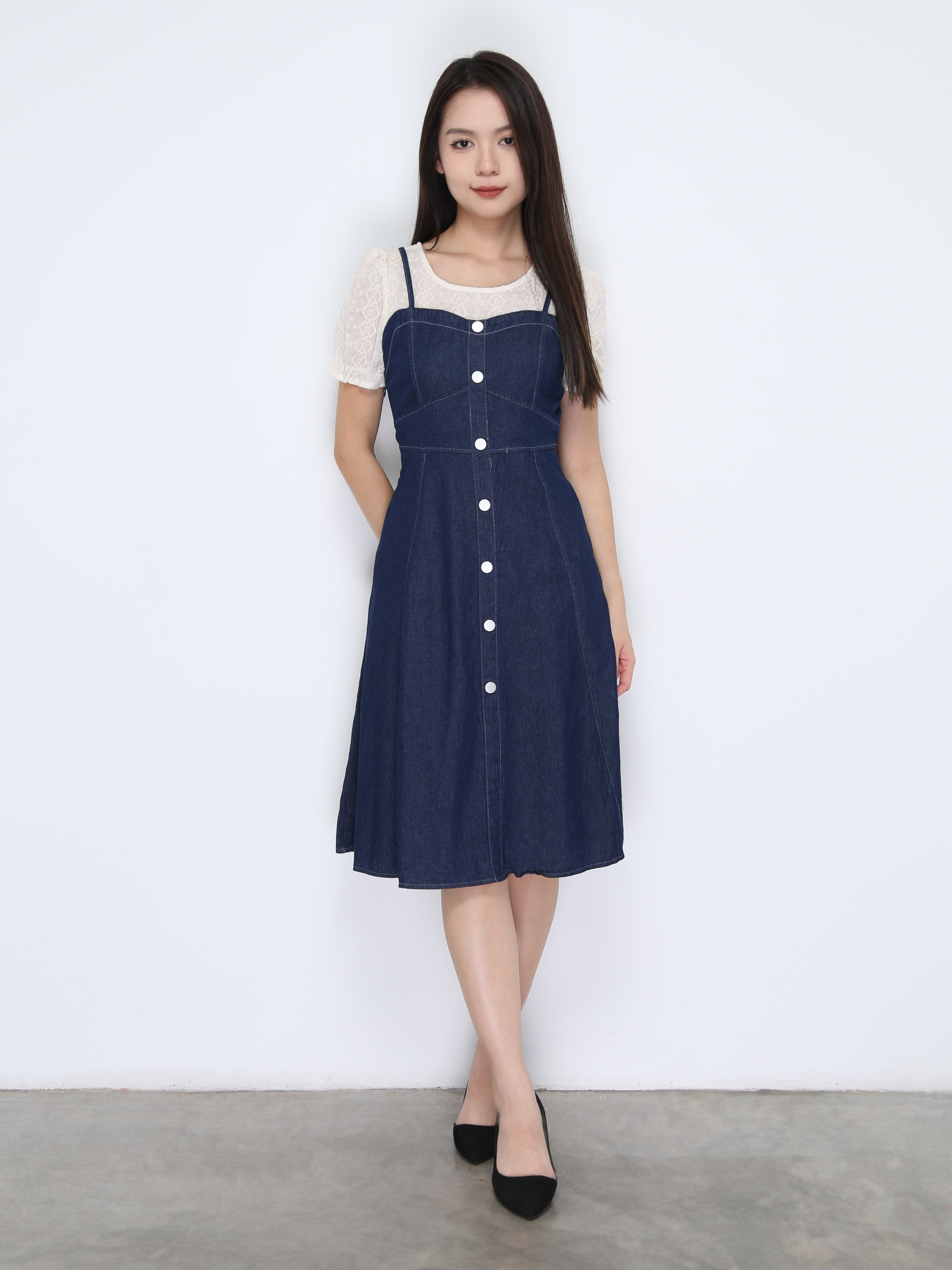 Denim Short Sleeve Dress 38060