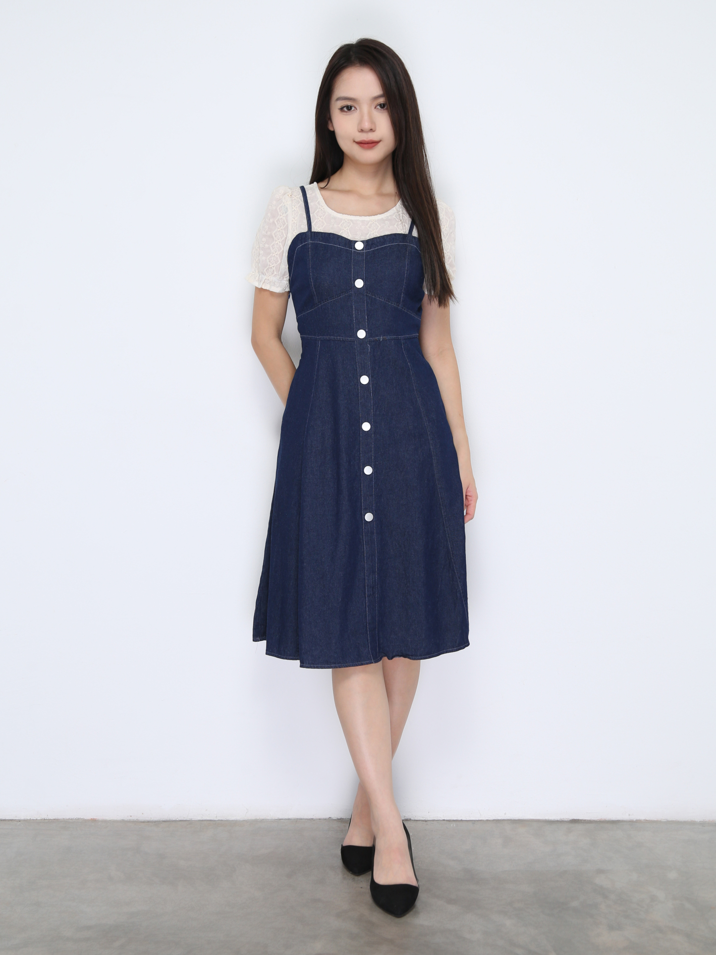 Denim Short Sleeve Dress 38060