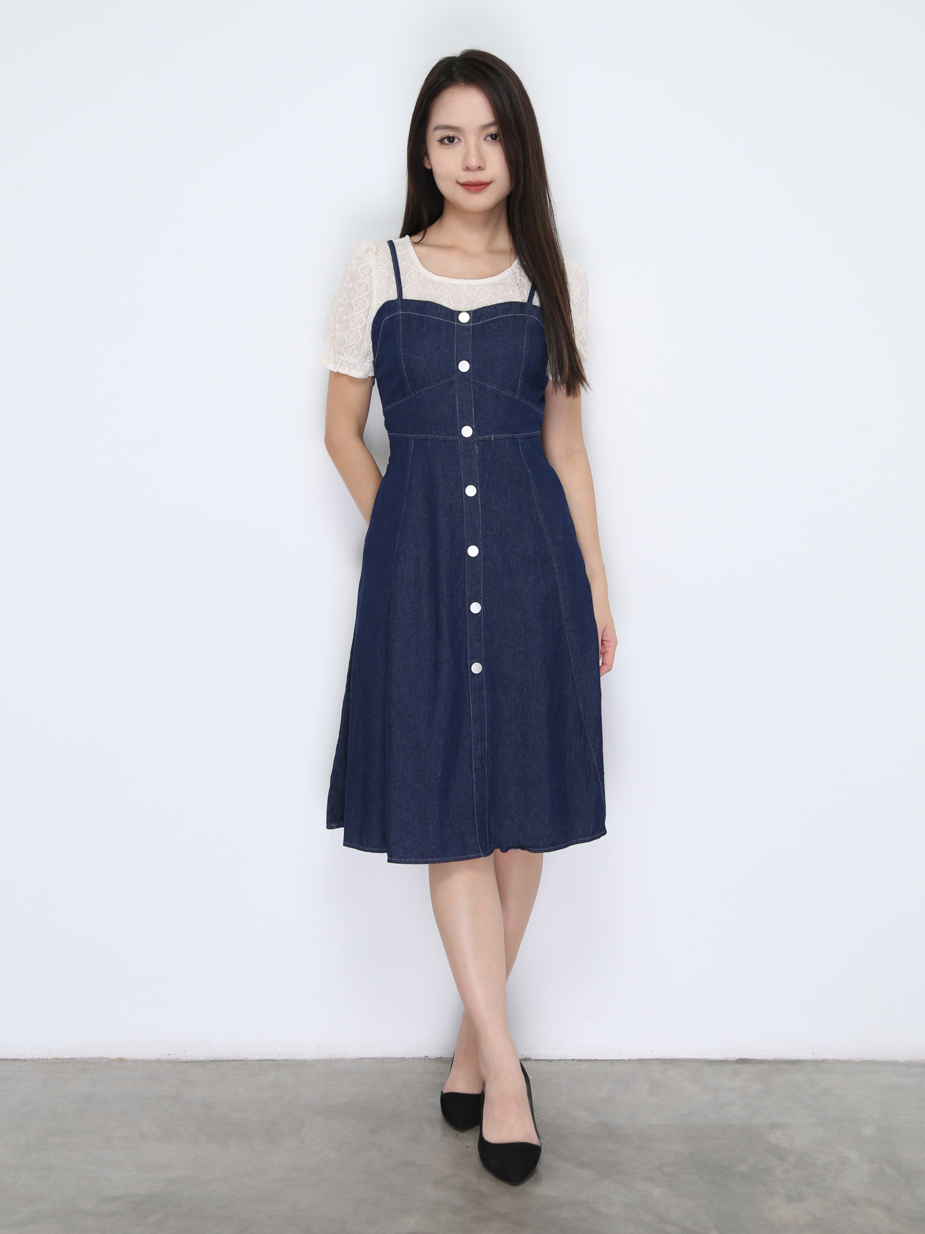 Denim Short Sleeve Dress 38060