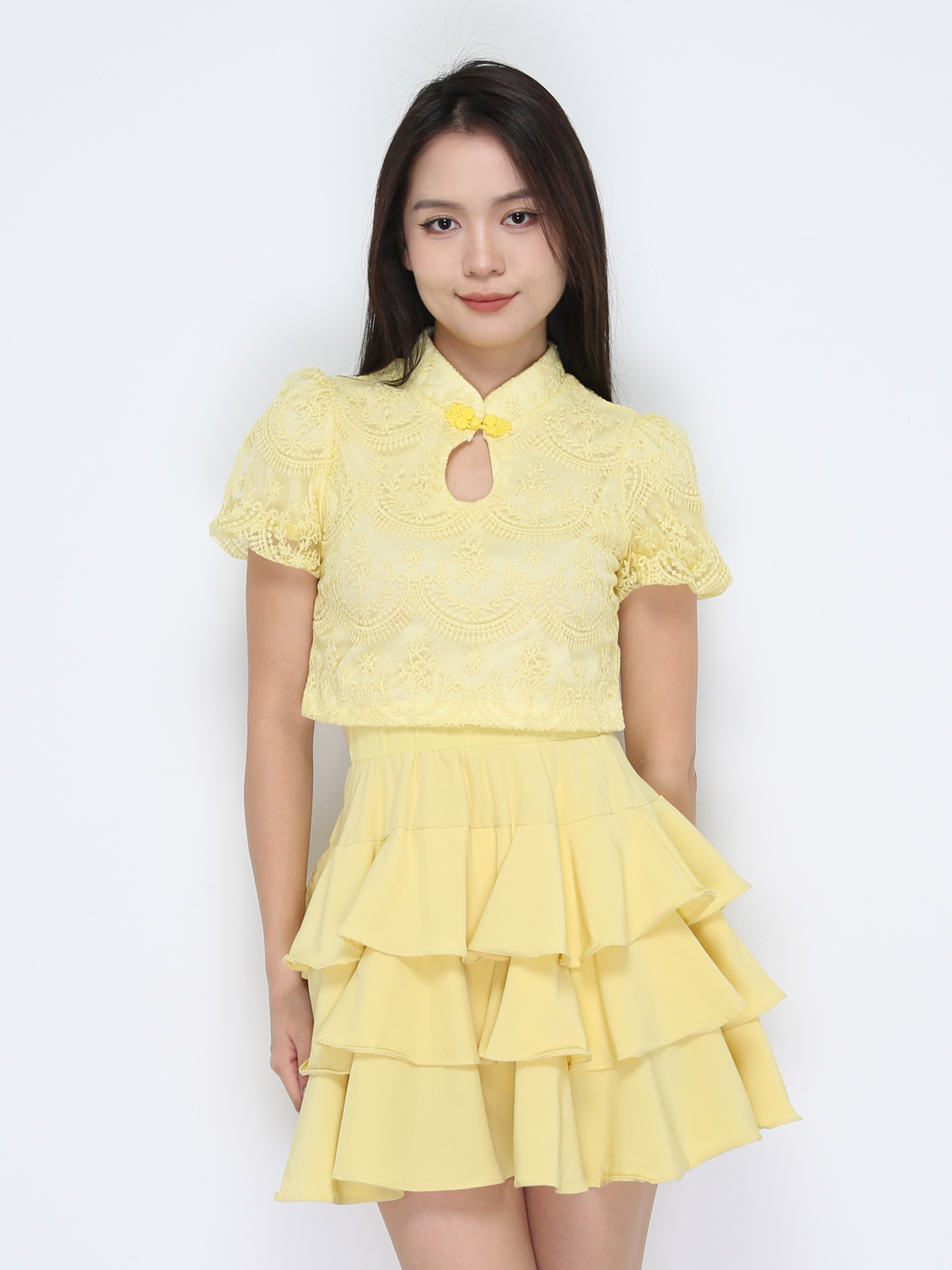 Short Sleeve Top With Skirt Set 38082