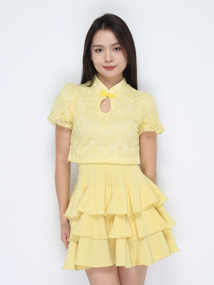 Short Sleeve Top With Skirt Set 38082
