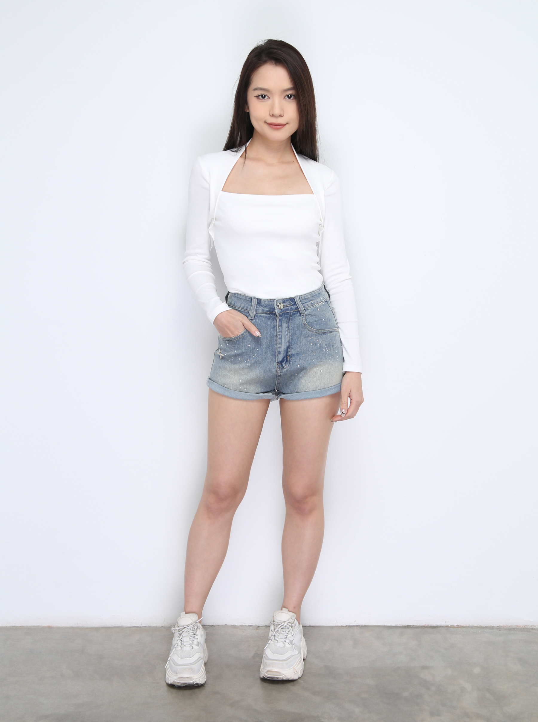 Denim Short Pants 38266