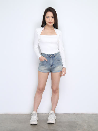 Denim Short Pants 38266