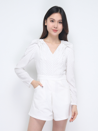 Long Sleeve V Neck Back Zip Jumpsuit 38423