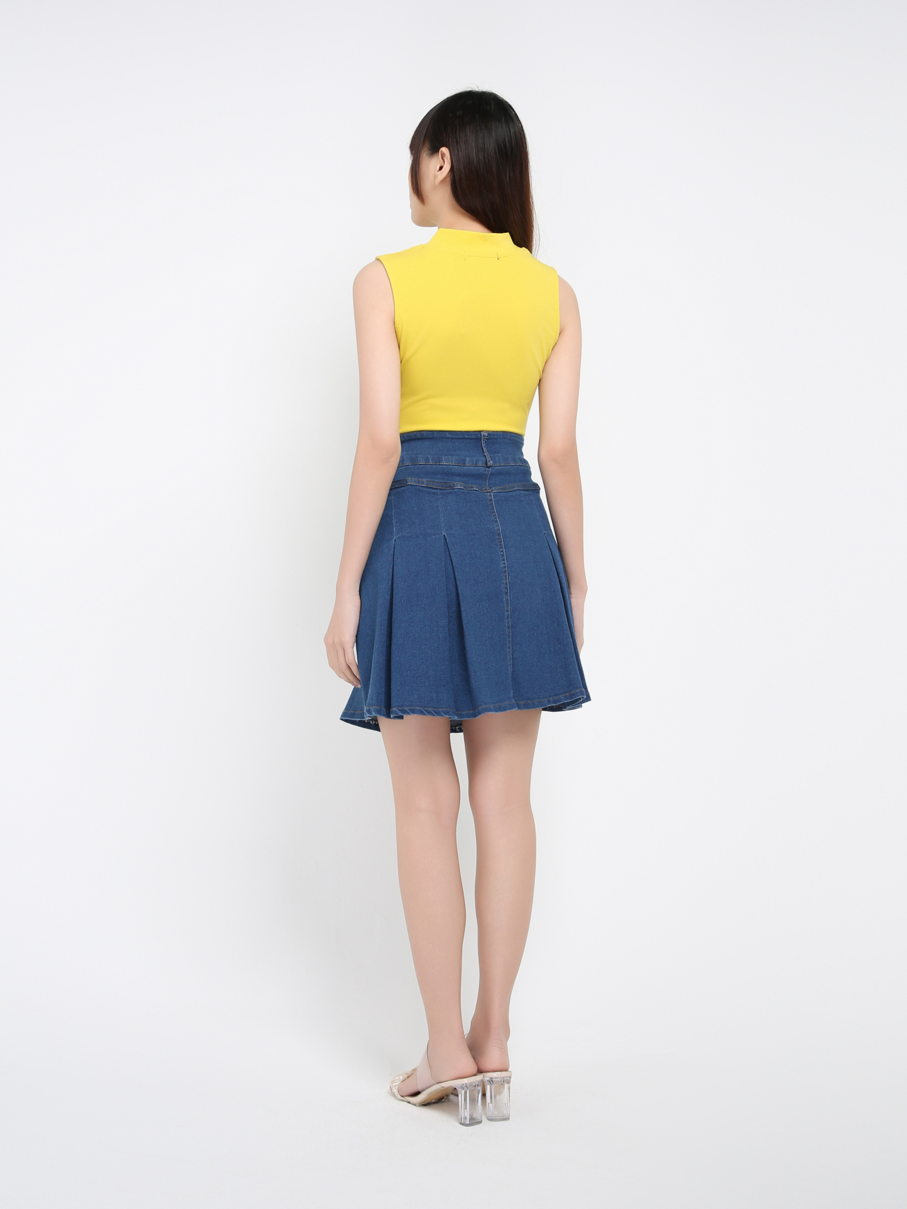 High Waist Denim Skirt Pants 39025