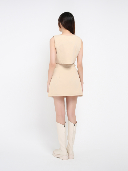 Sleeveless Top With Skirt Pants 39087