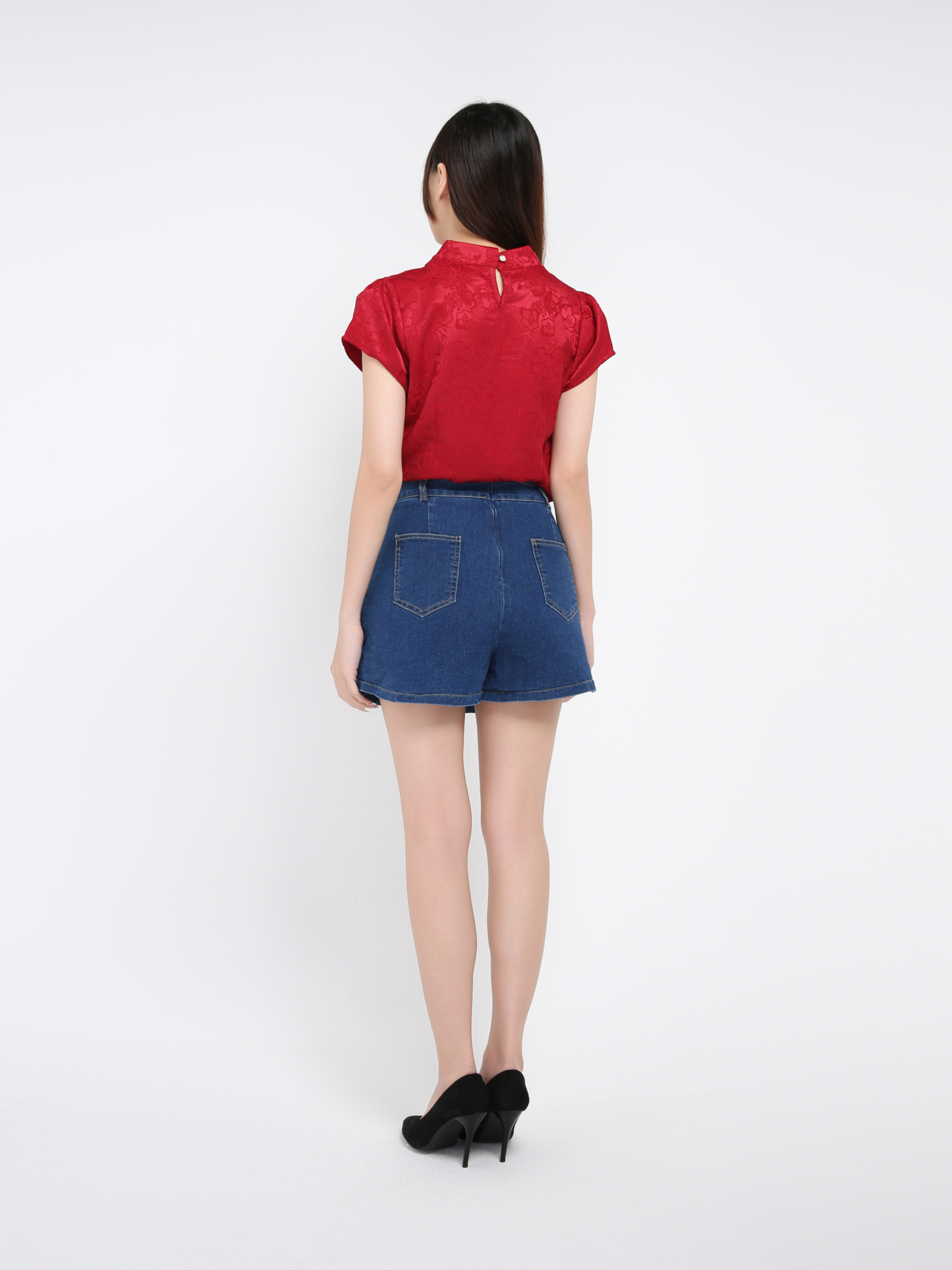 High Waist Denim Skirt Pants 39118