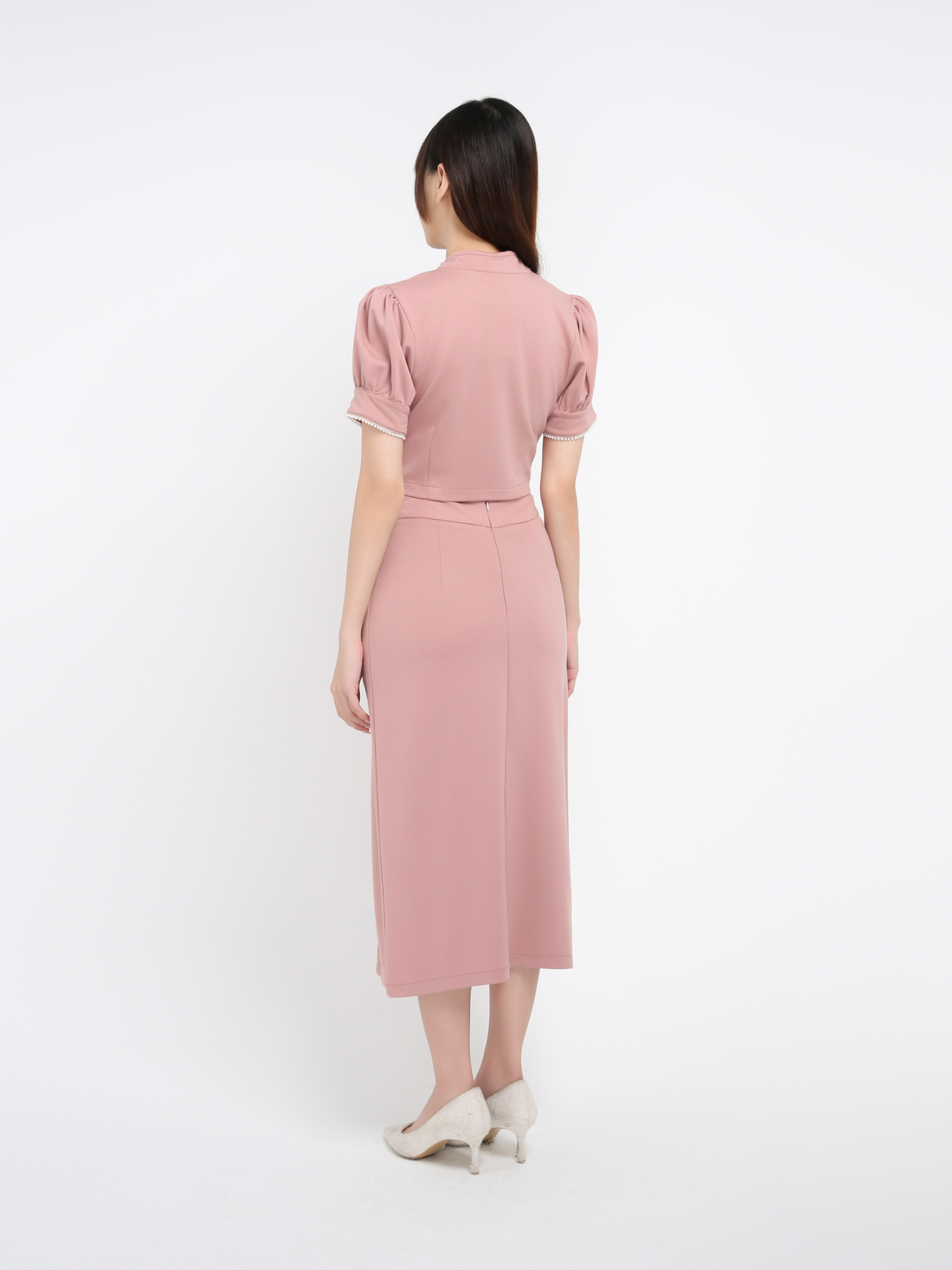 Short Sleeve Top With Long Skirt Set 39218