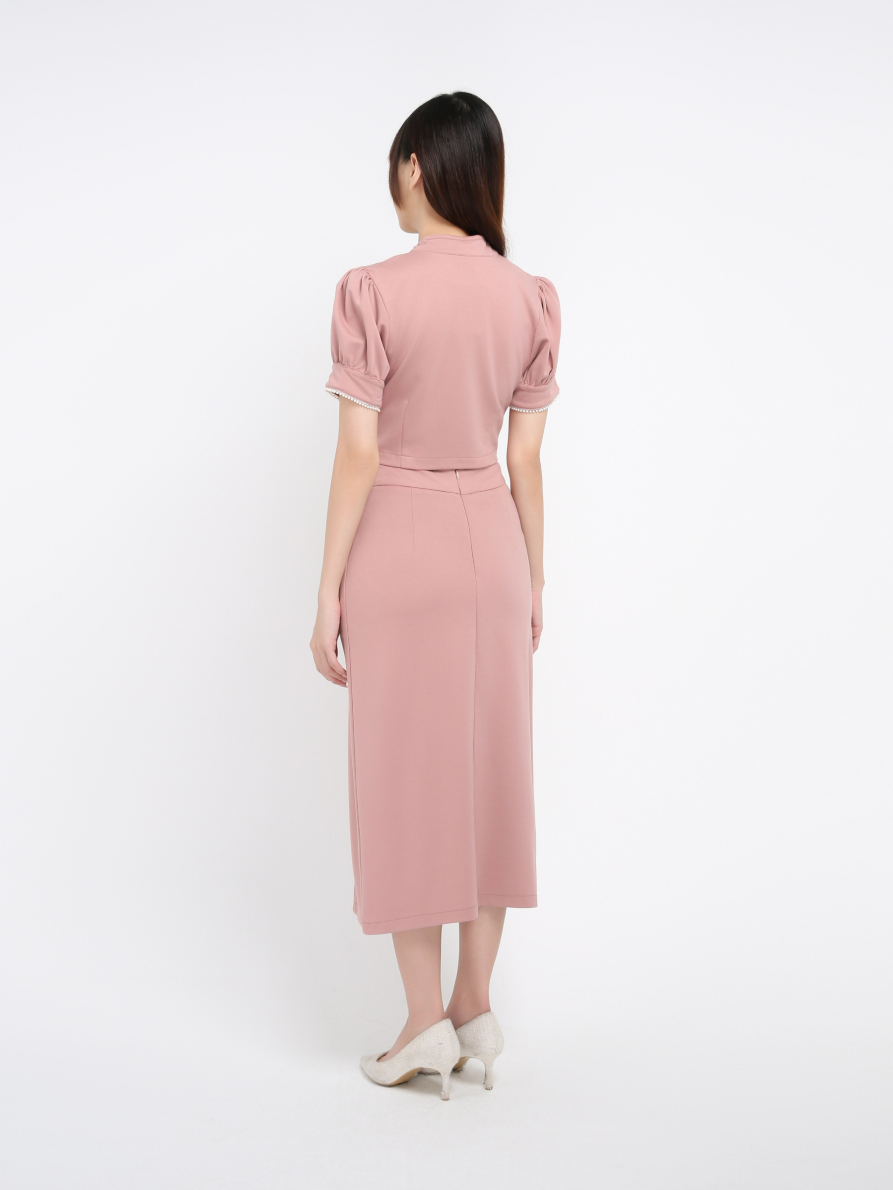Short Sleeve Top With Long Skirt Set 39218