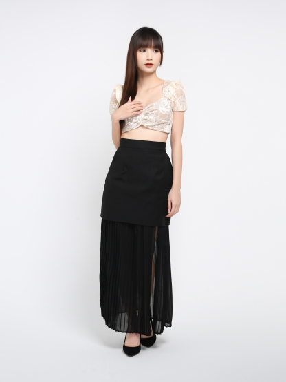 Fake Two Pieces Long Skirt 37660