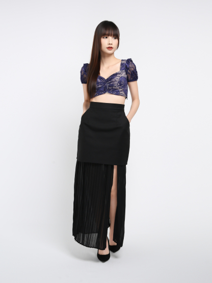 Fake Two Pieces Long Skirt 37660