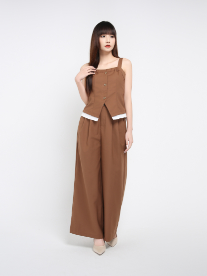 Sleeveless Top With Long Pant Set 39222