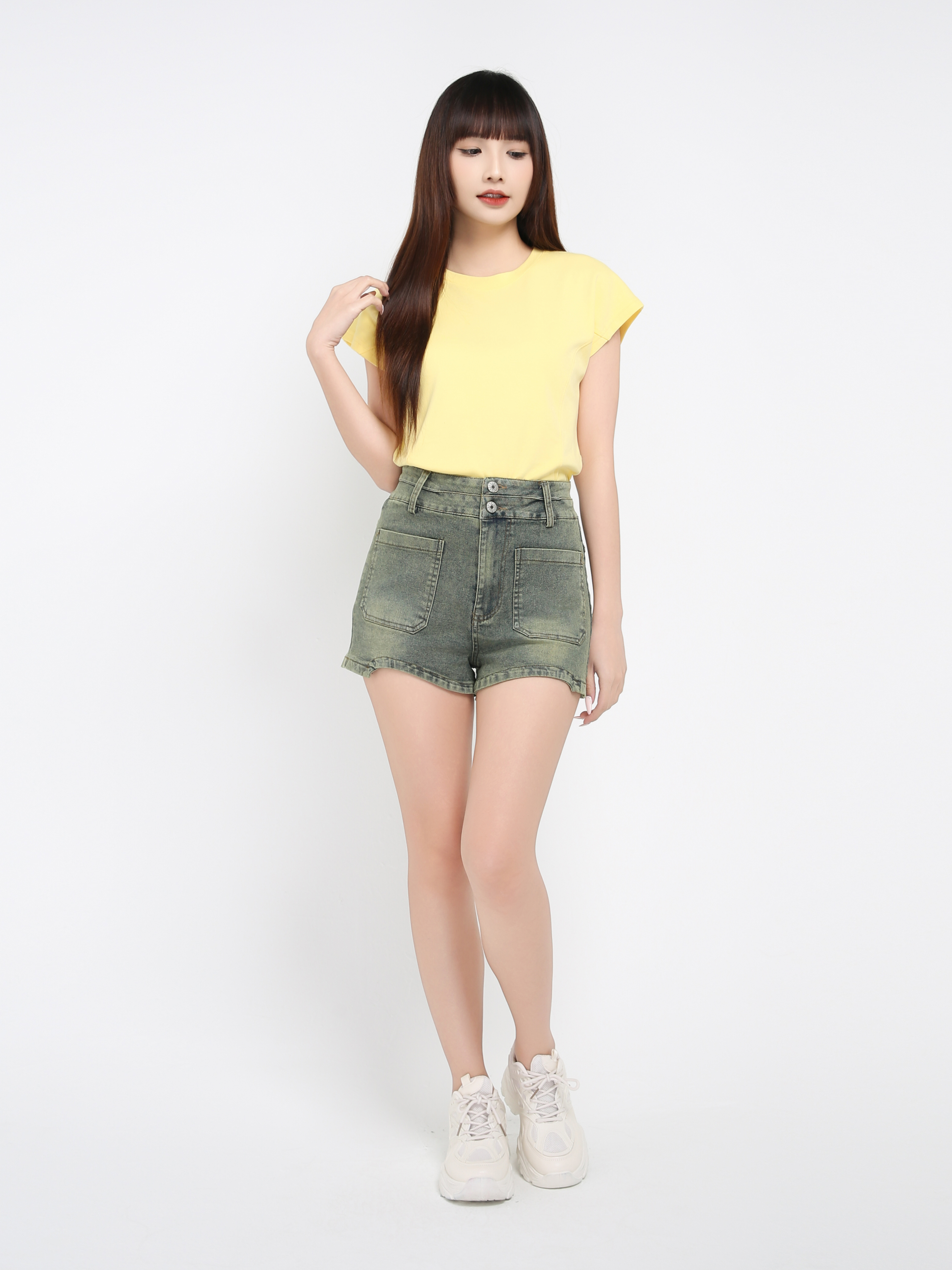 High Waist Denim Short Pants 39088