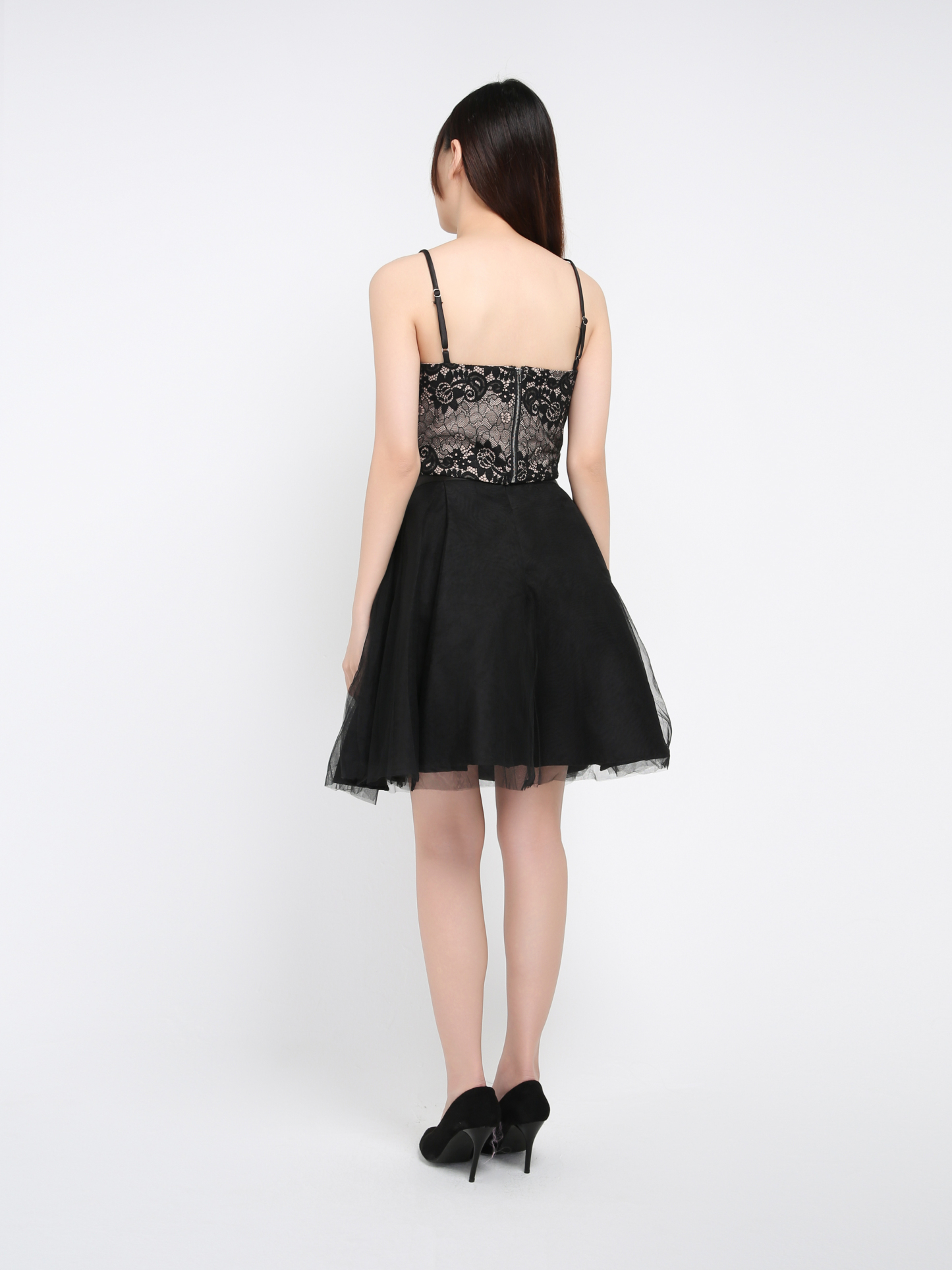 Sleeveless Top With Mesh Skirt Set 39246