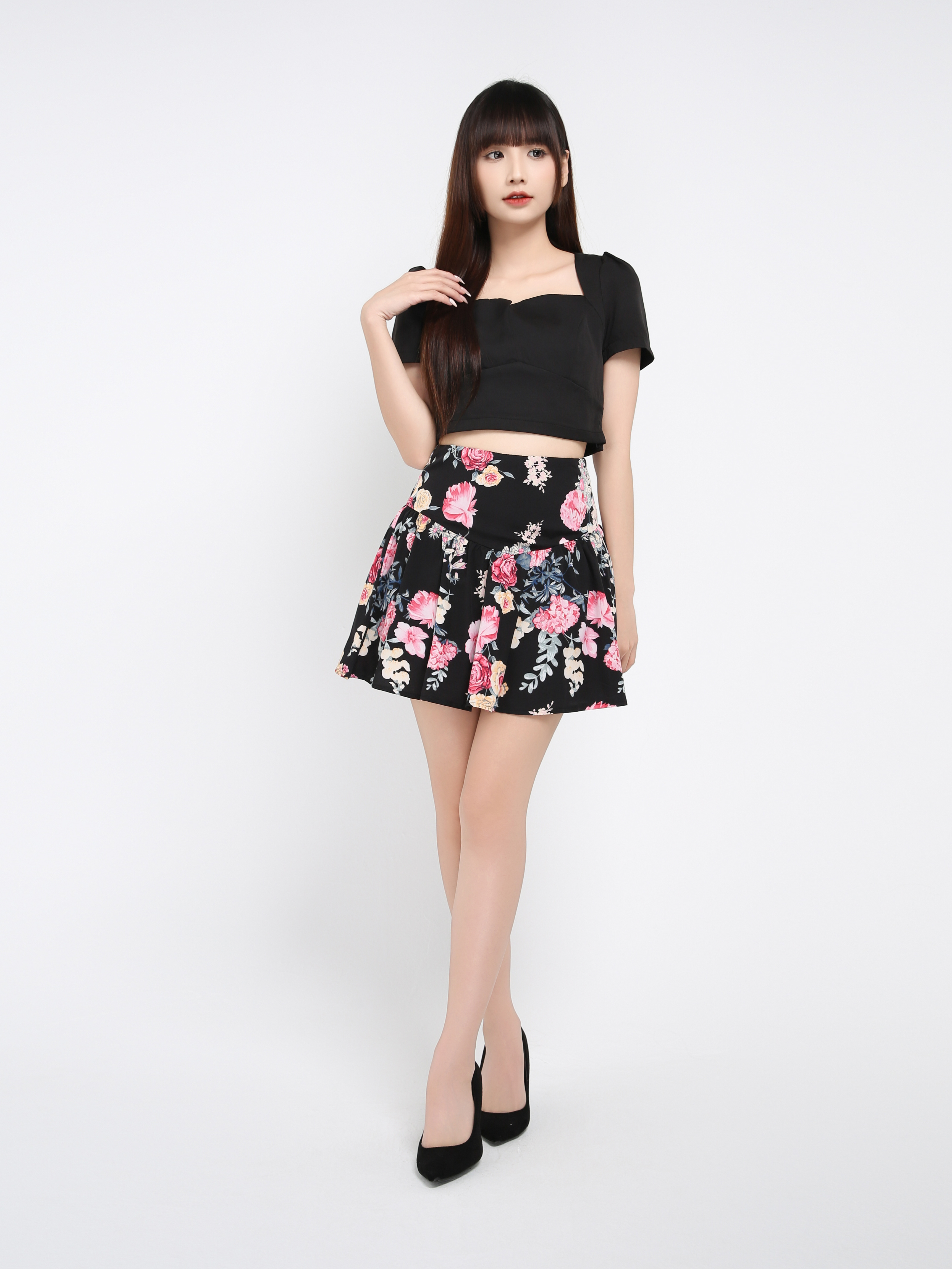 Short Sleeve Top With Back Zip Skirt Pant 39254
