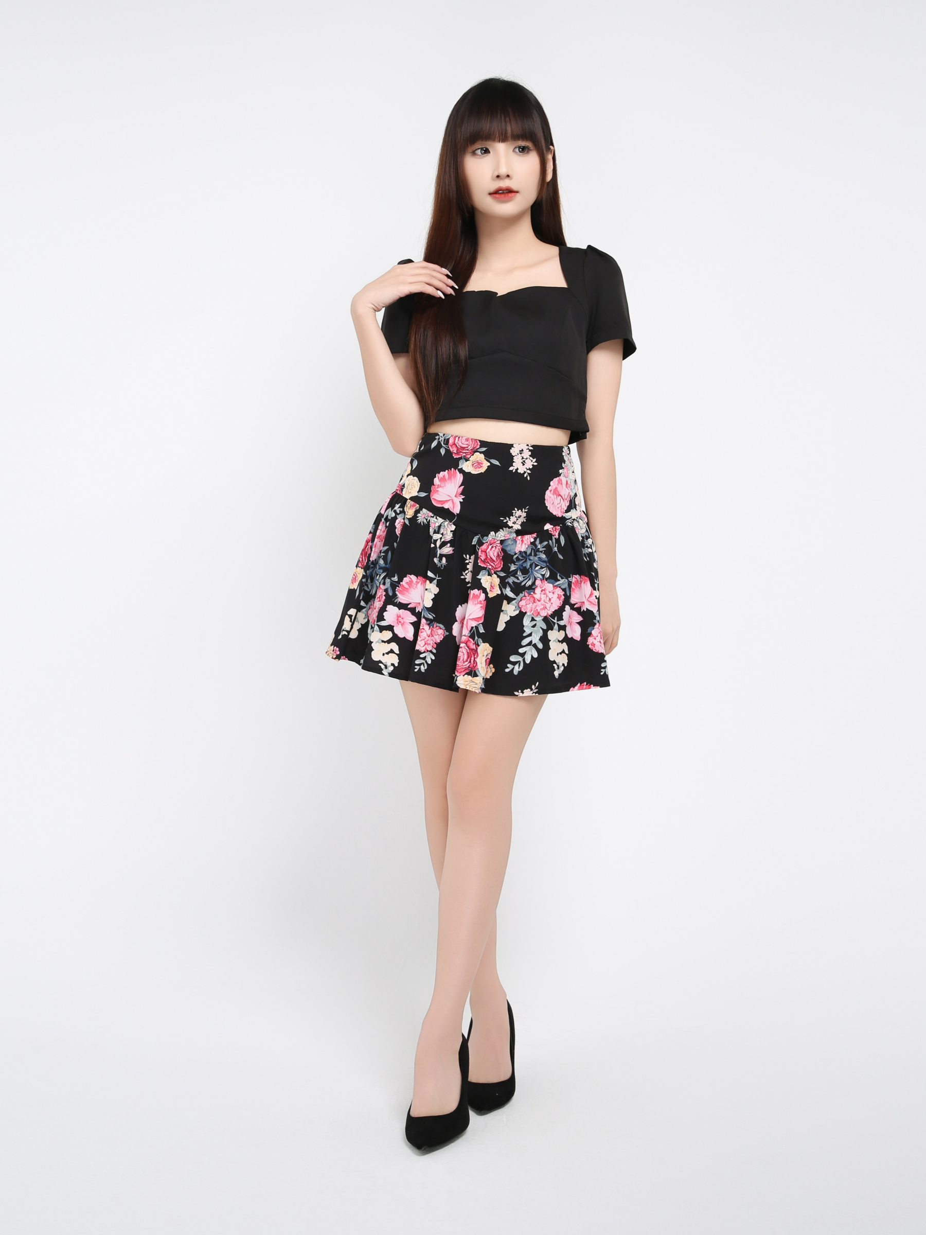Short Sleeve Top With Back Zip Skirt Pant 39254