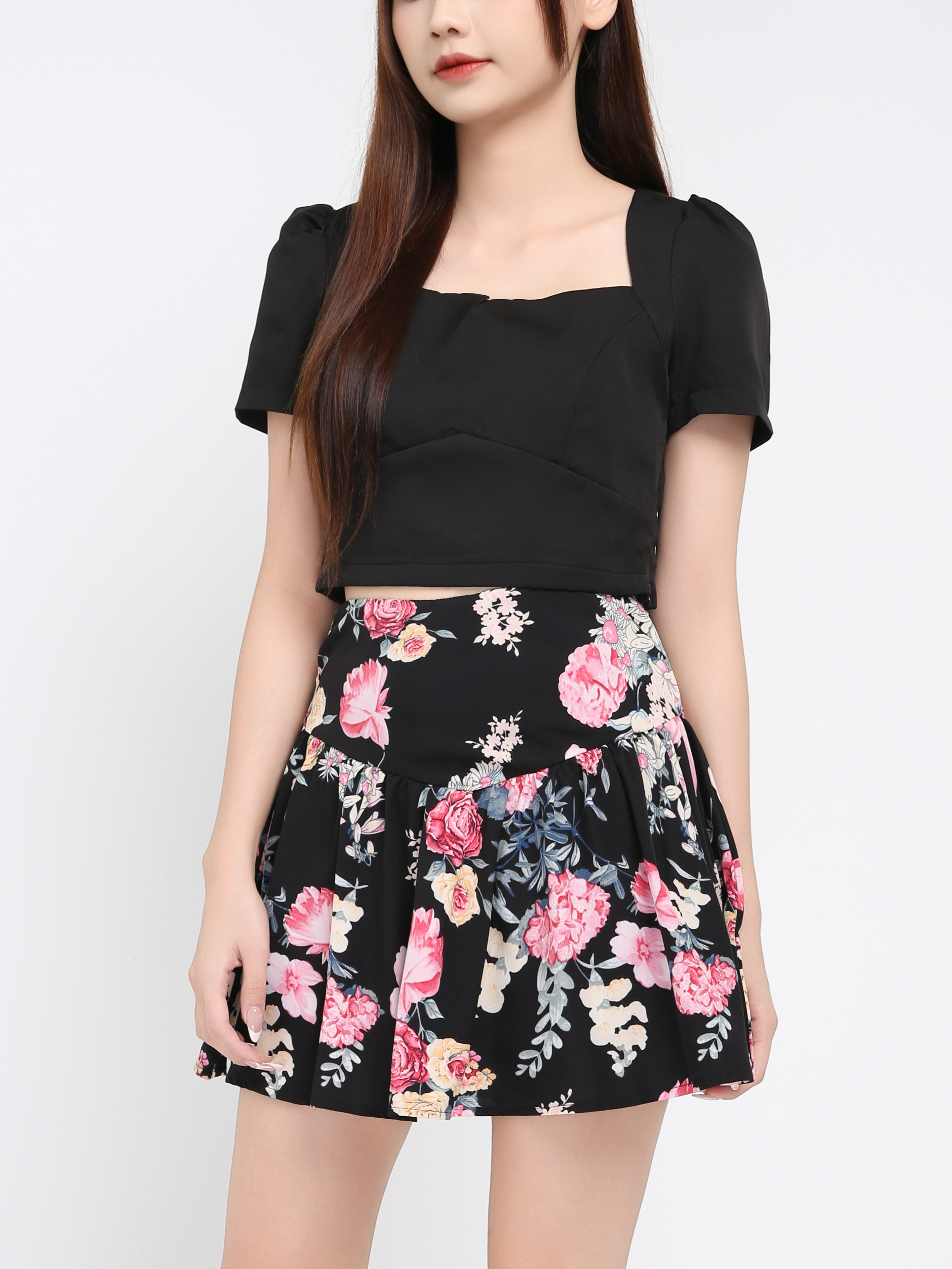 Short Sleeve Top With Back Zip Skirt Pant 39254