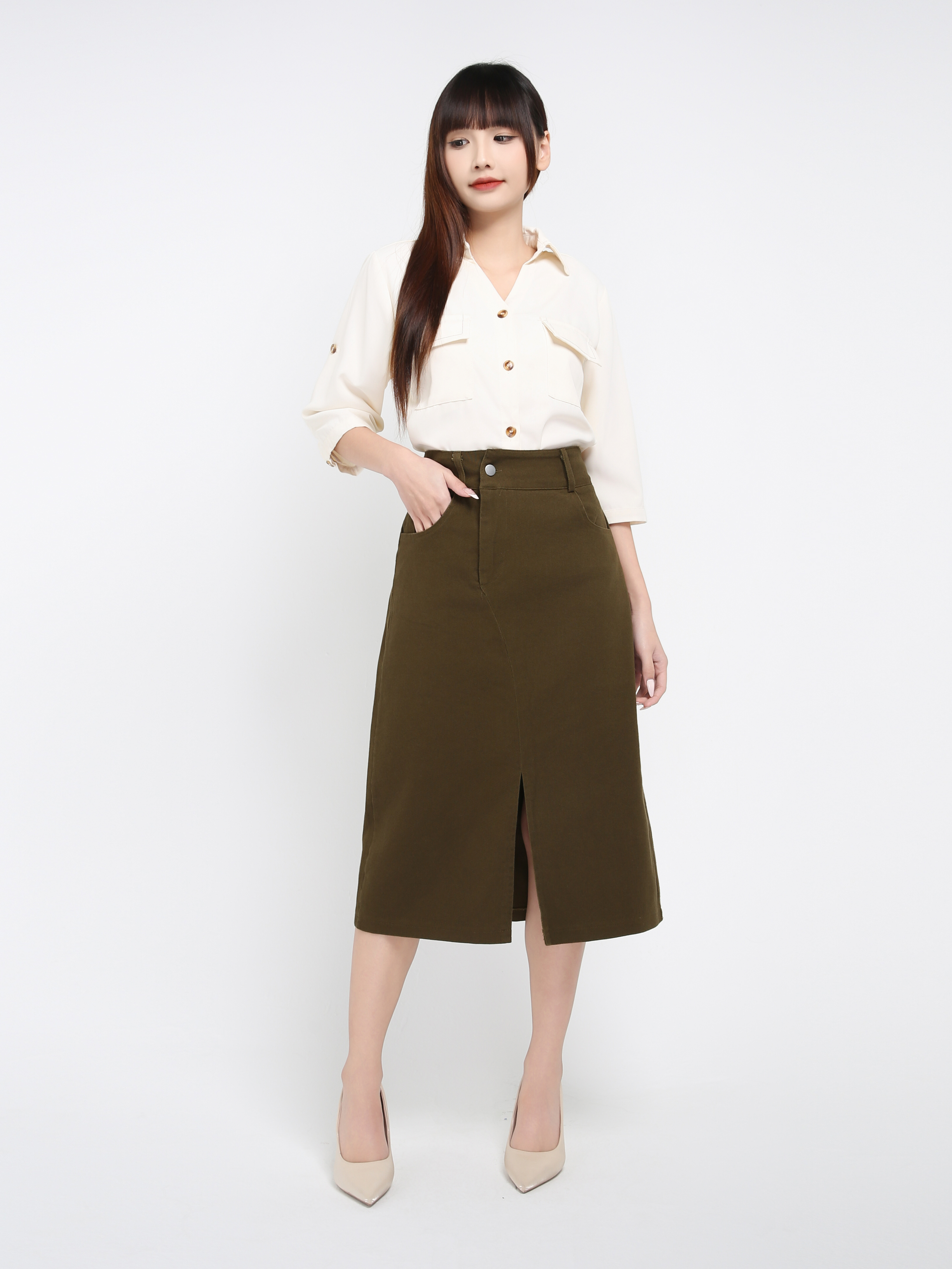 Denim With Split Skirt 39119