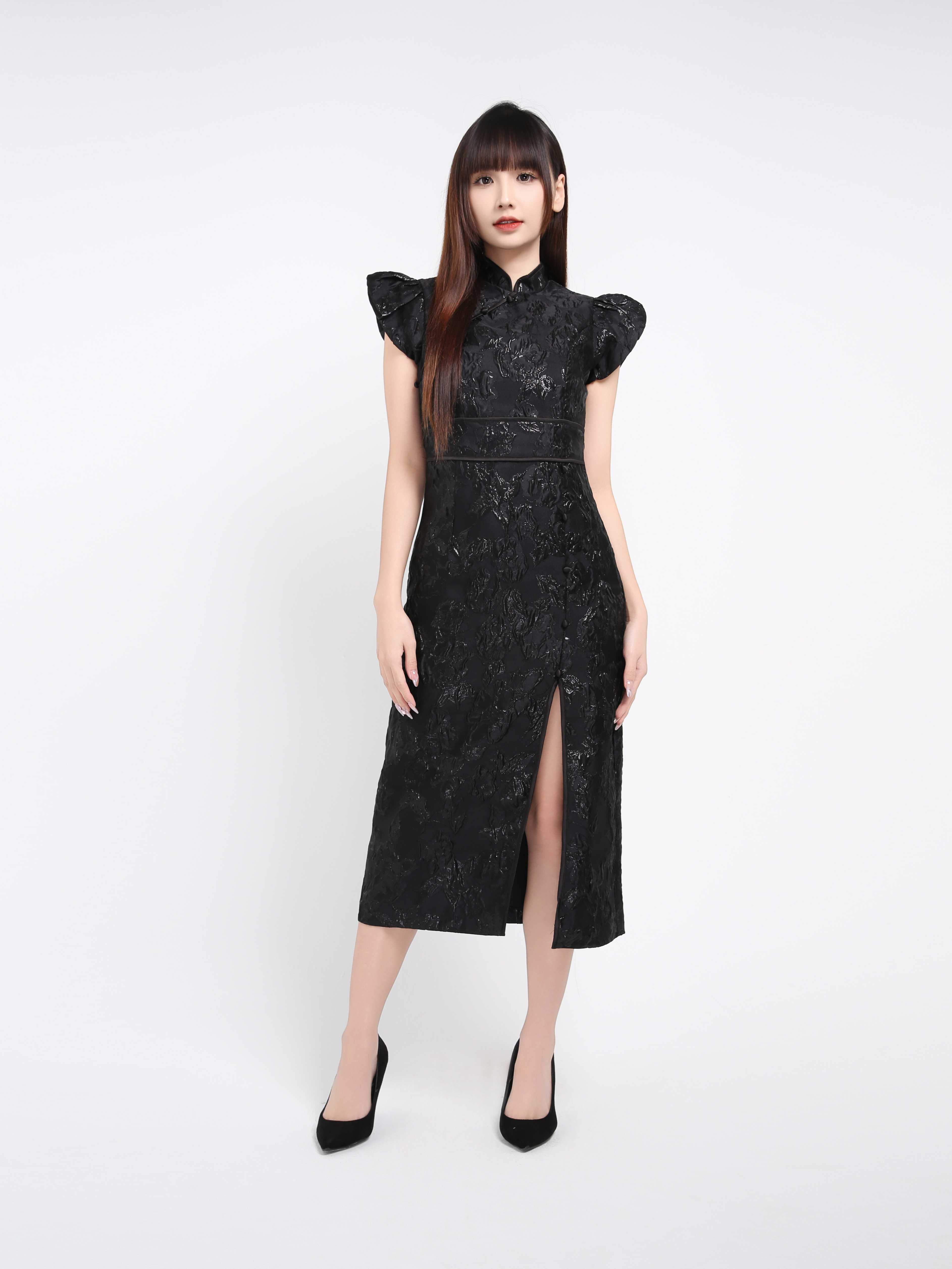 Puff Sleeve Back Zip Dress 39351