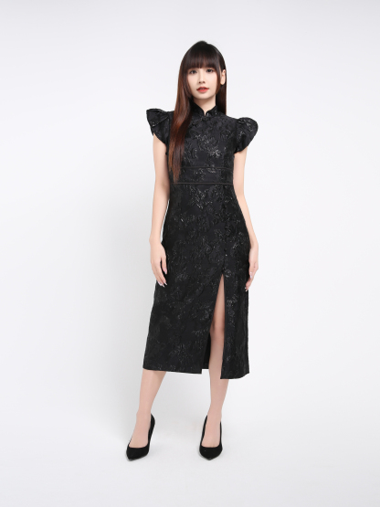 Puff Sleeve Back Zip Dress 39351