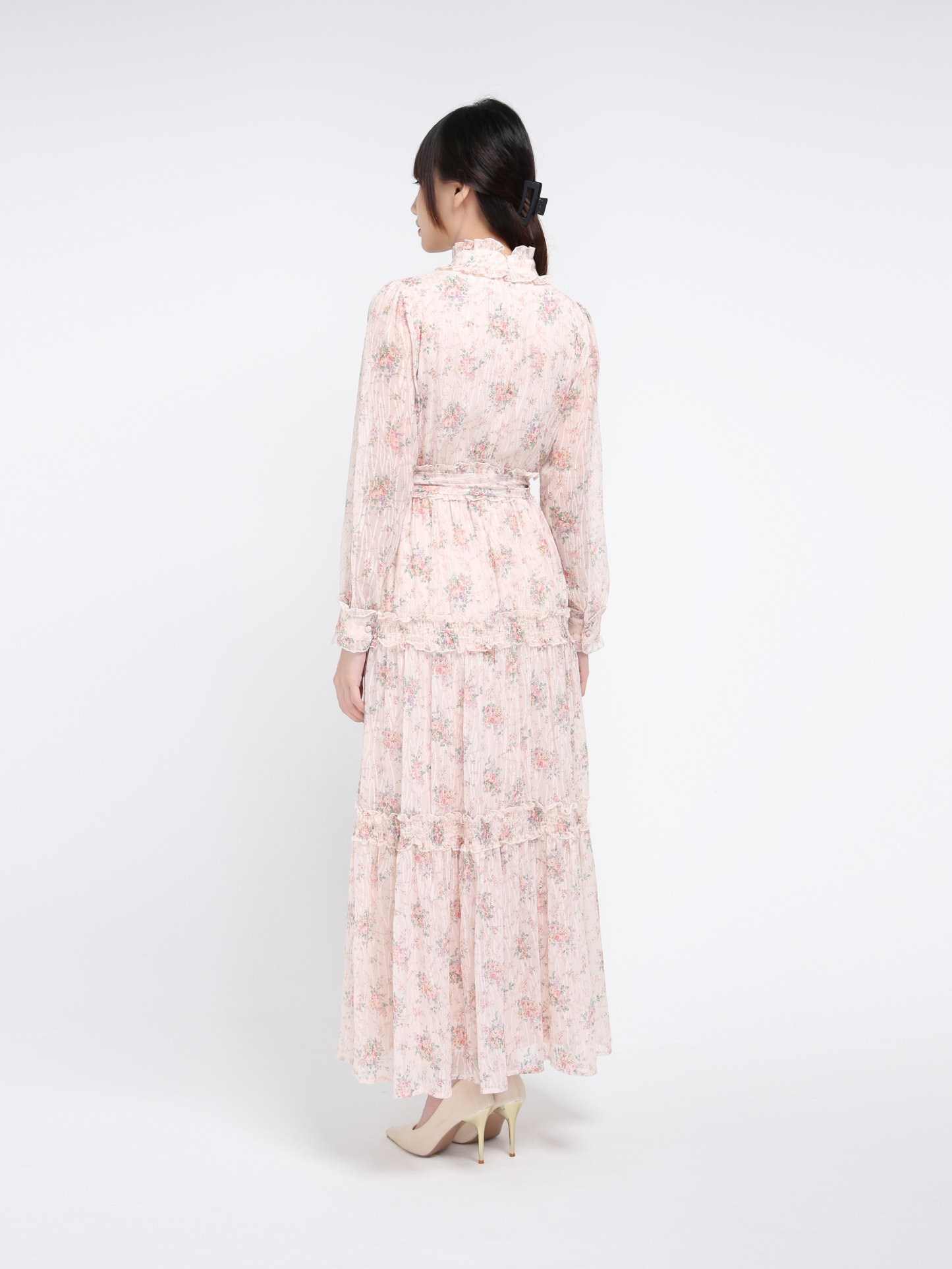 Long Sleeve Front Button Dress 39352