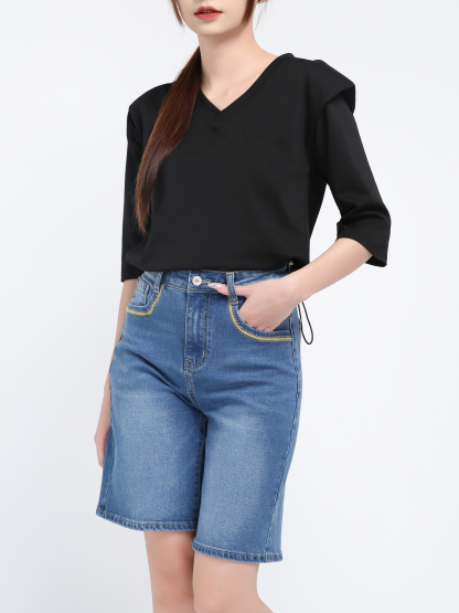 Long Sleeve V Neck Top 39361