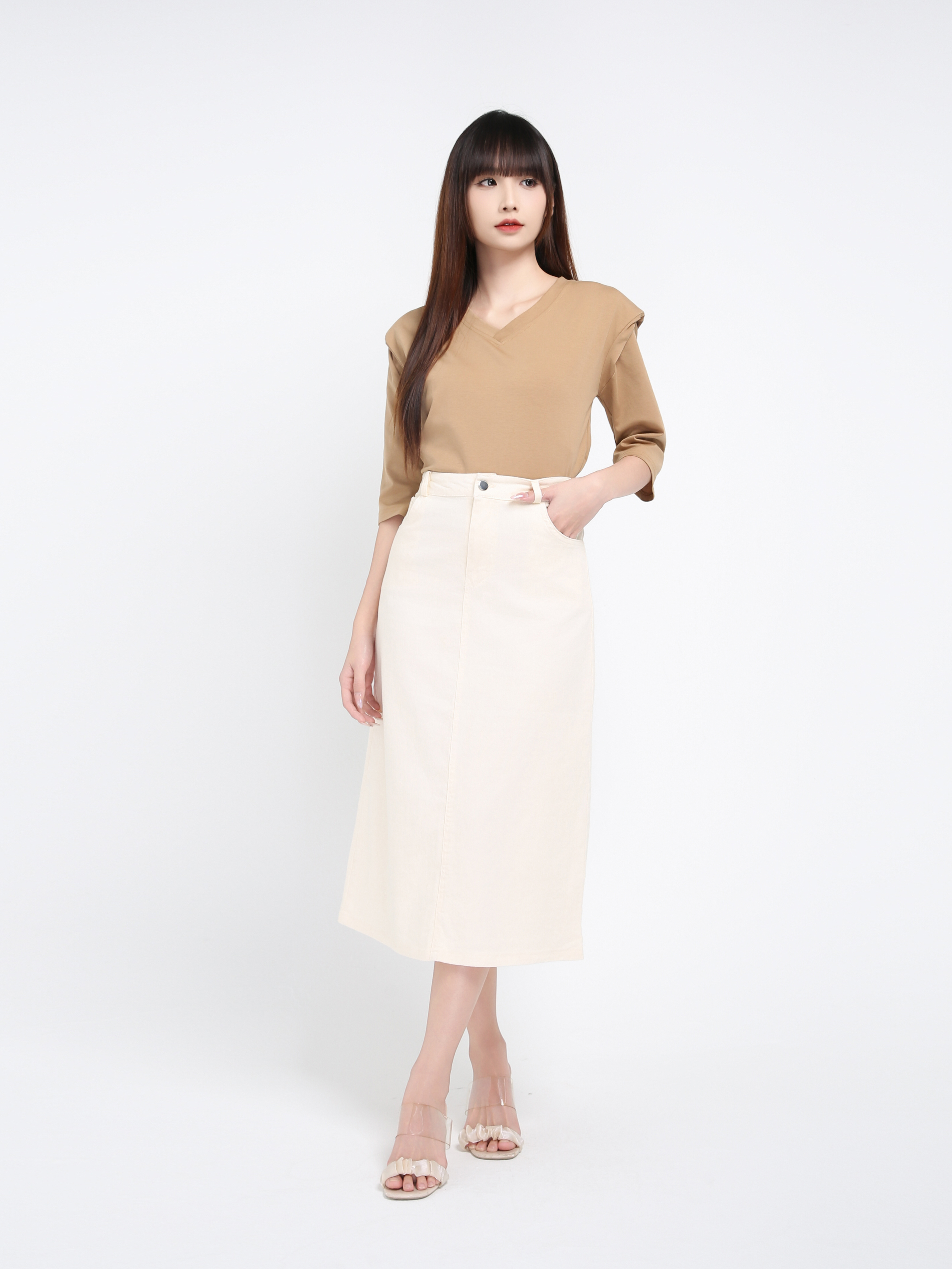 Long Sleeve V Neck Top 39361