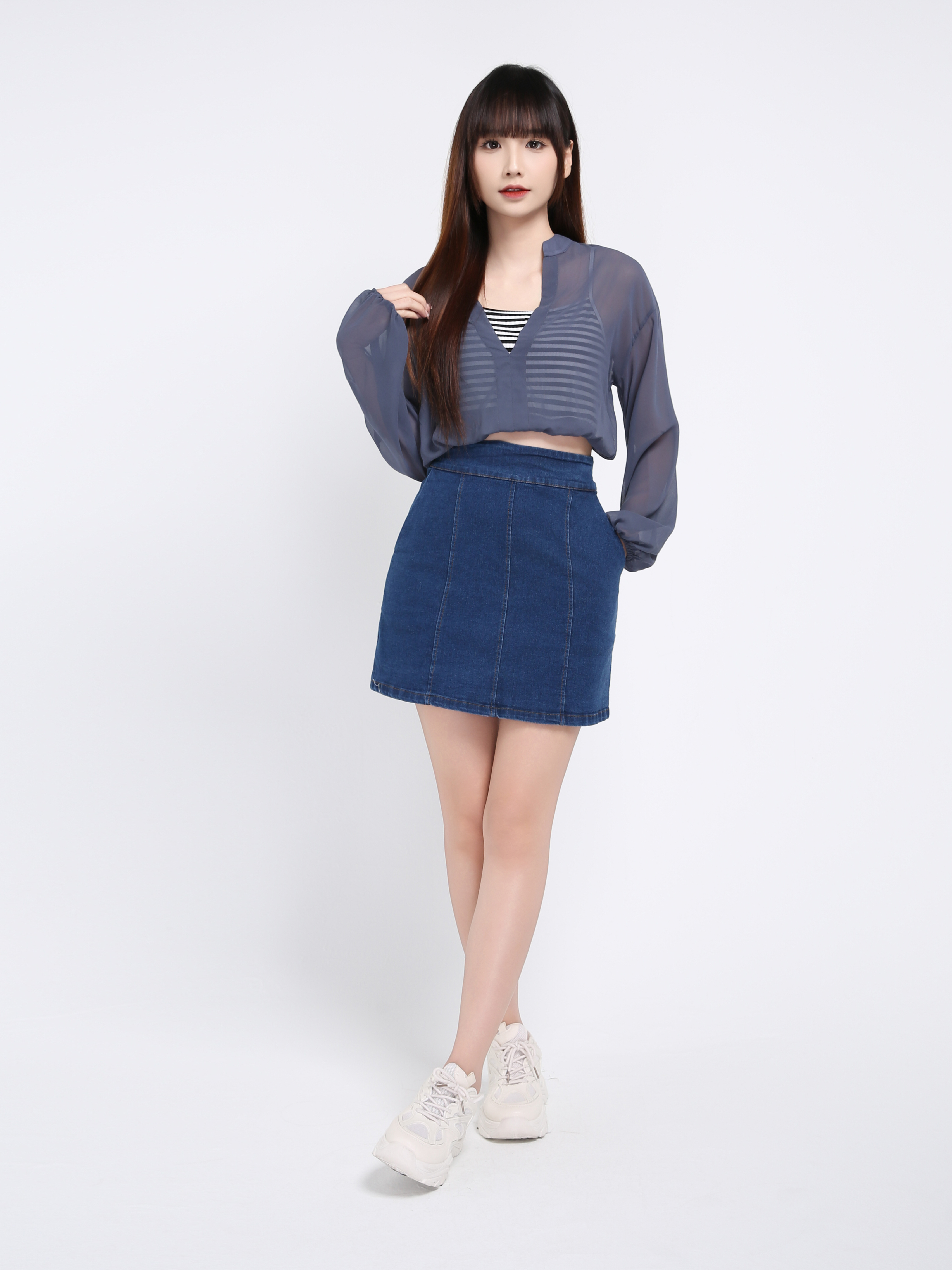 Fake Two Pieces Chiffon Top 39370