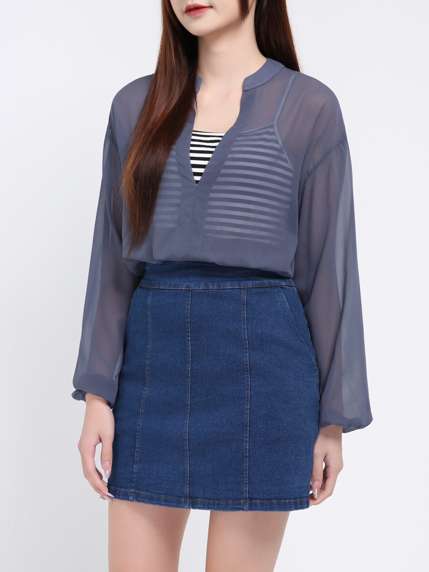 Fake Two Pieces Chiffon Top 39370